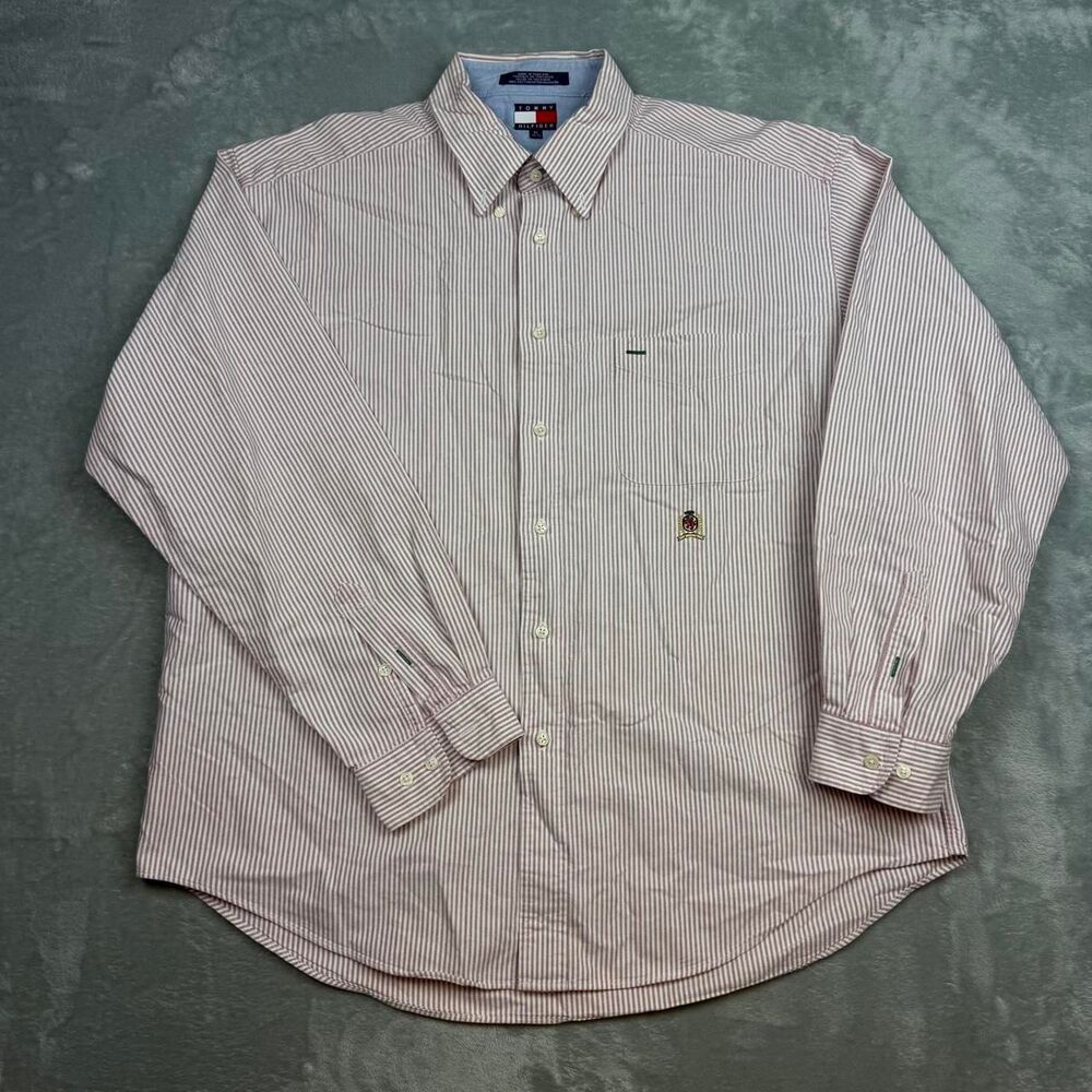 Tommy-hilfiger Men's Pink and Cream Shirt